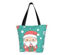 IguaTu Sac fourre-tout léger avec fermeture éclair pour femme Motif marguerites, Père Noël mignon dessin animé, Taille unique