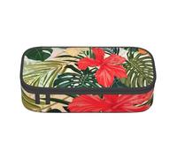 IguaTu Trousse à crayons de grande capacité avec compartiments et fermeture éclair Motif paresseux et tournesol, Hawaï d'été, Taille unique, Trousse de beauté
