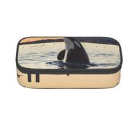 IguaTu Trousse à crayons de grande capacité avec compartiments et fermeture éclair Motif poules et la ferme, Baleine tueuse., Taille unique, Trousse de beauté