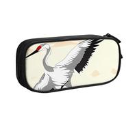 IguaTu Trousse à crayons de grande capacité avec grue japonaise - Organiseur de papeterie double couche pour l'école, le bureau, les voyages, Noir , Taille unique, Trousse de beauté