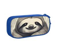 IguaTu Trousse à crayons de grande capacité avec motif animal Sloth My Spirit - Organiseur de papeterie double couche pour l'école, le bureau, les voyages, bleu, Taille unique, Trousse de beauté
