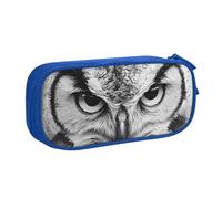 IguaTu Trousse à crayons de grande capacité avec motif hibou mignon - Organiseur de papeterie double couche pour l'école, le bureau, les voyages, bleu, Taille unique, Trousse de beauté