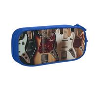 IguaTu Trousse à crayons de grande capacité pour guitare, basse, instruments de musique - Organiseur de papeterie double couche pour l'école, le bureau, les voyages, bleu, Taille unique, Trousse de