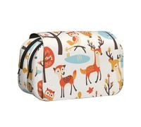 IguaTu Trousse à crayons double couche Ying Yang en tissu Oxford avec fermeture éclair et rabat, grande capacité pour l'école, le bureau, les voyages, Image animale, Taille unique, Trousse de beauté