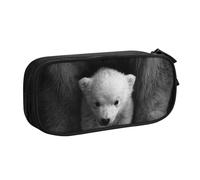 IguaTu Trousse à crayons en forme d'ours - Grande capacité - Double couche - Tissu Oxford durable - Organiseur de fournitures scolaires et de bureau, Noir , Taille unique, Trousse de beauté