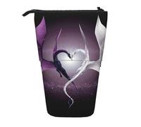 IguaTu Trousse à crayons extensible en tissu Oxford durable pour stylos, maquillage, Dragons violets et blancs, Taille unique, Trousse de beauté