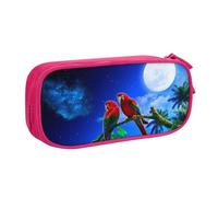 IguaTu Trousse à crayons perroquets de grande capacité, double couche, tissu Oxford durable, organiseur de fournitures scolaires et de bureau, rose, Taille unique, Trousse de beauté