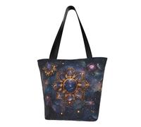 IguaTu Un sac fourre-tout décontracté à motif méduses lumineuses pour femme, grande capacité, léger, avec fermeture éclair, pour le shopping, les voyages et un usage quotidien, Motif magique(2