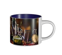 IguaTu Verres à cocktail et bouteilles de vin - Grande tasse à café en céramique de 450 ml - Tasse à thé avec poignée - Cadeau pour la maison, la cuisine, le bureau