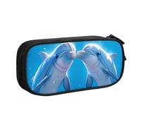 IguaTu Winter The Dolphin Trousse à crayons grande capacité - Organiseur de papeterie double couche pour l'école, le bureau, les voyages, Noir , Taille unique, Trousse de beauté