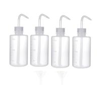 iguTrail Lot de 4 flacons pissettes avec paille flexible - 250 ml - En plastique transparent - Pour le nettoyage et l'entretien des plantes