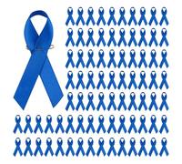 IGXX 100 Broches Ruban Bleu, Épingles Commémoratives de Deuil avec Épingle de Sécurité, Décorations en Satin pour Soutien à la Santé Mentale et Événements de Remémoration