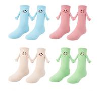 IGXX 4 Paires de Chaussettes Magnétiques Main dans la Main - Cadeau Couple Saint-Valentin