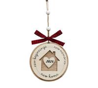 IGXX Cadeaux Nouvelle Maison 2025, Cadeaux de Pendaison de crémaillère pour Propriétaires, Première Maison Ornement Cercle avec Noeud pour Couple, Déco Noël