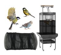 IGXX Grande Housse De Cage À Oiseaux, Housse De Filet De Cage À Oiseaux,Filet en Nylon Aéré Doux Réglable,Protecteur Universel De Cage À Oiseaux,Housse De Jupe en Maille Ajustable Et Extensible(Noir)
