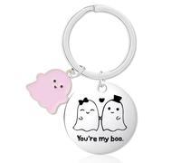 IGXX Porte-clés Halloween Fantômes - Cadeau mignon pour femme/copain (Argenté) - Accessoire décoration