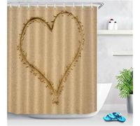 igyhuij 3D Rideau Douche Amour de Plage - Polyester Tissu Rideau de Bain Amour de Plage - Anti Moisissure Imperméable Rideaux de Douche 120 x 180 cm 8 Crochets JJ1122