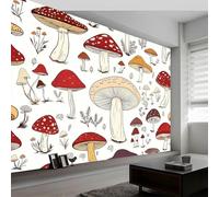 igyhuij Papier Peint Panoramique Champignons Murales Intissé 400x280 cm Décoration Murale Moderne 3D Effet Papier Peint Plante Champignon Salon Chambre Geant Mural Photo Poster m28
