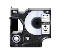 IGZLLBYJ 4pcs Tape Multicolor Étiquette 12 mm x 7m Compatible avec 45010 45011 45012 45020 et LabelManager 420p 450 450D(4PK Black on Clear)