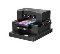 IGZLLBYJ A3 imprimante DTF à Plat Compatible avec la Machine d'impression de Taille A3 à tête d'impression L805 Fonctionne avec des Surfaces en Bois de Bouteille en Verre métallique(A3 UV with Ink)