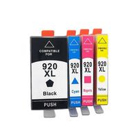 IGZLLBYJ Cartouche à Encre 920xl 920 Compatible avec Les imprimantes utilisant des Cartouches 920 XL Fonctionne avec OfficeJet 6000 6500 6500A 7000 7500 7500A Modèles sans Fil(1 Set 4pcs)