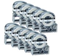 IGZLLBYJ Tapis d'étiquette 10pk SS12KW 9/12/18/24 mm Compatible avec Divers Fabricants d'étiquettes, y Compris LW-300 400 600 700 SS18KW SS9KW SS24KW LK-4WBN 4WBN SS9KW(Black on White)