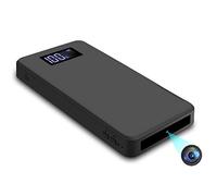 Igzyz Caméra Espion Cachée, Mini Caméra 10000mAh Portable Batterie Externe 1080P HD Mini Caméra de Surveillance avec Vision Nocturne Détection de Mouvement Capteur de Gravité (32 Go intégré)