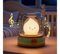 IHALO Jolie Lampe de Nuit à la Paraffine avec Bruit de Voiture Blanc, 5 Sons Relaxants, 2 Modes de Luminosité Réglable, Lampe de Nuit Rechargeable pour Enfants et Adultes, Lampe de Chevet, pour le