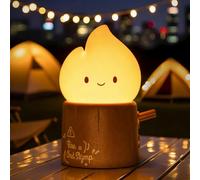 IHALO Lampe de Chevet, Veilleuse Enfant Pour Chambre Salon Camping, LED Lampe de Chevet Dimmable avec Mode Chaud et Mode Bougie (Scintillement), USB Rechargeable Lampes Veilleuse Adulte avec Minuteur