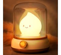 IHALO LED Veilleuse Enfant, Lampe de Chevet Rechargeable USB, Veilleuse Bébé avec Lumière Chaude Dimmable Progressive, Lumière Douillette Tactile et Minuterie pour Chambre Salon Camping, Cadeau, Blanc