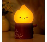 IHALO Veilleuse Bébé Bougie Flamme Souche D'arbre, Ajustable Dimmable Rechargeable LED Feu de Camp Lampe, Portable Sans Fil pour Chambre Enfants, Fille et Adulte