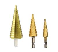 iHaospace Metal Drill 4-12/20/32mm Step Drill Bit Spiral Flute HSS 4241 Steel Cone Titanium Coated Mini Drill Bit Tool Set Hole Cutter