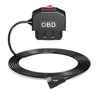 iHaospace OBD OBD2 Câble d'alimentation pour dashcam, OBD vers type C, adaptateur USB OBDII, câble de charge, surveillance 24 heures et mode ACC avec bouton de commutation, 3,5 m