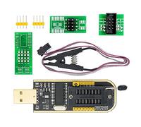 iHaospace Programmateur Flash USB CH341A 24 25 Series EEPROM Flash BIOS + Clip de Test SOIC8 SOP8 pour EEPROM 93CXX / 25CXX / 24CXX, Support Most of 24 25 Series EEPROM BIOS Chip