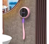 iHave Stérilisateur Brosse à Dents UV-C+UVA - Support Brosse à Dents Électrique Mural Magnétique sans Perçage - Désinfection Auto Toutes Les 4h - Porte Brosse à Dents Antibactérien pour Voyage -Rose