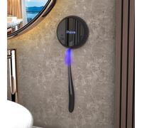 iHave Stérilisateur Brosse à Dents UV-C+UVA - Support Brosse à Dents Électrique Mural Magnétique sans Perçage - Désinfection Auto Toutes Les 4h - Porte Brosse à Dents Antibactérien pour Voyage - Noir