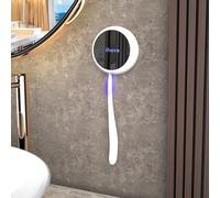 iHave Stérilisateur Brosse à Dents UV-C+UVA - Support Brosse à Dents Électrique Mural Magnétique sans Perçage - Désinfection Auto toutes les 4h - Porte Brosse à Dents Antibactérien pour Voyage - Blanc