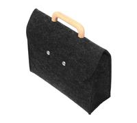 IHAZNTMZX Sac fourre-tout minimaliste en feutre avec poignée en bois, fourre-tout de rangement portable en feutre, couleur gris clair classique, pour le bureau, les voyages et les dossiers