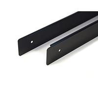 IHC Serre-plan de travail noir 38 mm - Bandes coudées droite et gauche pour comptoir de cuisine avec perforateur - Numéro de catalogue 101778AMP