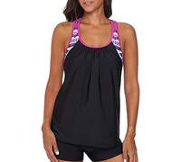 IHCEMIH Maillot de Bain 2 Pieces Femme Tankini Push up Rembourre Amincissant Taille Haute Mayo Maillots de Piscine Plage Natation Été Vintage Monokini Top Bikini Boxer Short Ensemble Madame Noir M