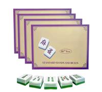 Ihdjasg Grandes cartes Mahjong - Lot de 4 cartes de référence pour points de jeu - Instructions de règles du jeu - Pour les familles, les amis, les fêtes à la maison, les réunions sociales, les