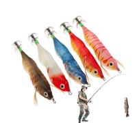 Ihdjasg Hameçon À Calmar - Leurres De Pêche Lumineux dans L'Obscurité,5 Hameçons Leurre à Calmar | pour La Pêche en Eau Douce Rivière Lac Étang Vacances Famille Nuit