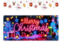 Ihdjasg Housse De Noël pour Porte De Garage - Grande Décoration Lumineuse Extérieure Imperméable À LED pour Les Fêtes - Bannière Décorative pour Porte De Garage - pour Décoration De Maison Fête De