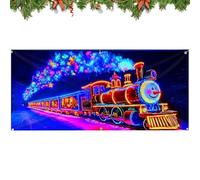 Ihdjasg Housse pour Garage De Noël | Grande Décoration Extérieure avec Lumières LED pour Les Fêtes | Bannière Décorative pour Porte De Garage | pour Porche Patio Maison Fête Jardin