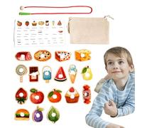 Ihdjasg Jeu d'Enfilage pour Tout-Petits, Perles Éducatives à Enfiler pour Apprendre, Activités d'Enfilage en Bois avec Tri pour 3 Ans et Plus Développement Apprentissage Garçons Filles
