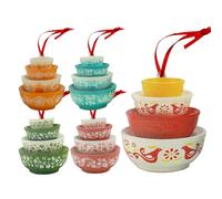 Ihdjasg Ornement De Noël Vintage Bols Empilés - 5 Pièces Acrylique 2D Plat Empilable Décoration d'Intérieur - Bol à Punch de Noël | pour Fête Bureaux Maison Chambre Porte Fenêtre Arbre École