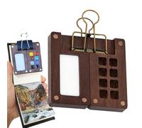 Ihdjasg Palette de Peinture en Bois - Boîte Portable Aimantée à 8 Compartiments | Petite Palette de Couleurs Aquarelle | pour Peinture, Croquis, Cours d'art, Extérieur, Artistes, Débutants,