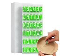 Ihdjasg Tampons Alphabet pour Pâte à Modeler | Set de Tampons Chiffres et Alphabet pour Céramique - Embosseurs Ciment pour Artistes Enseignants Étiquettes Noms École Mariage