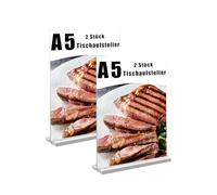 IheDovb Lot de 2 présentoirs de table A5 - 21 x 14,8 cm - En acrylique - En forme de T - Pour cafés, restaurants, photos