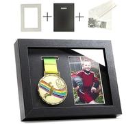 Iheipye Boîte à médailles - Présentoir à médailles - Parfaite pour Les Coureurs, Marathon, Football, Gymnastique et Tous Les Sports (Noir, 15,2 x 20,3 cm)